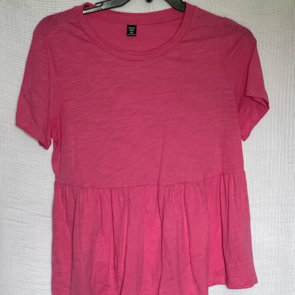 BUNDLE 3/$10!! SHEIN Pink Peplum Short Sleeve T-Shirt